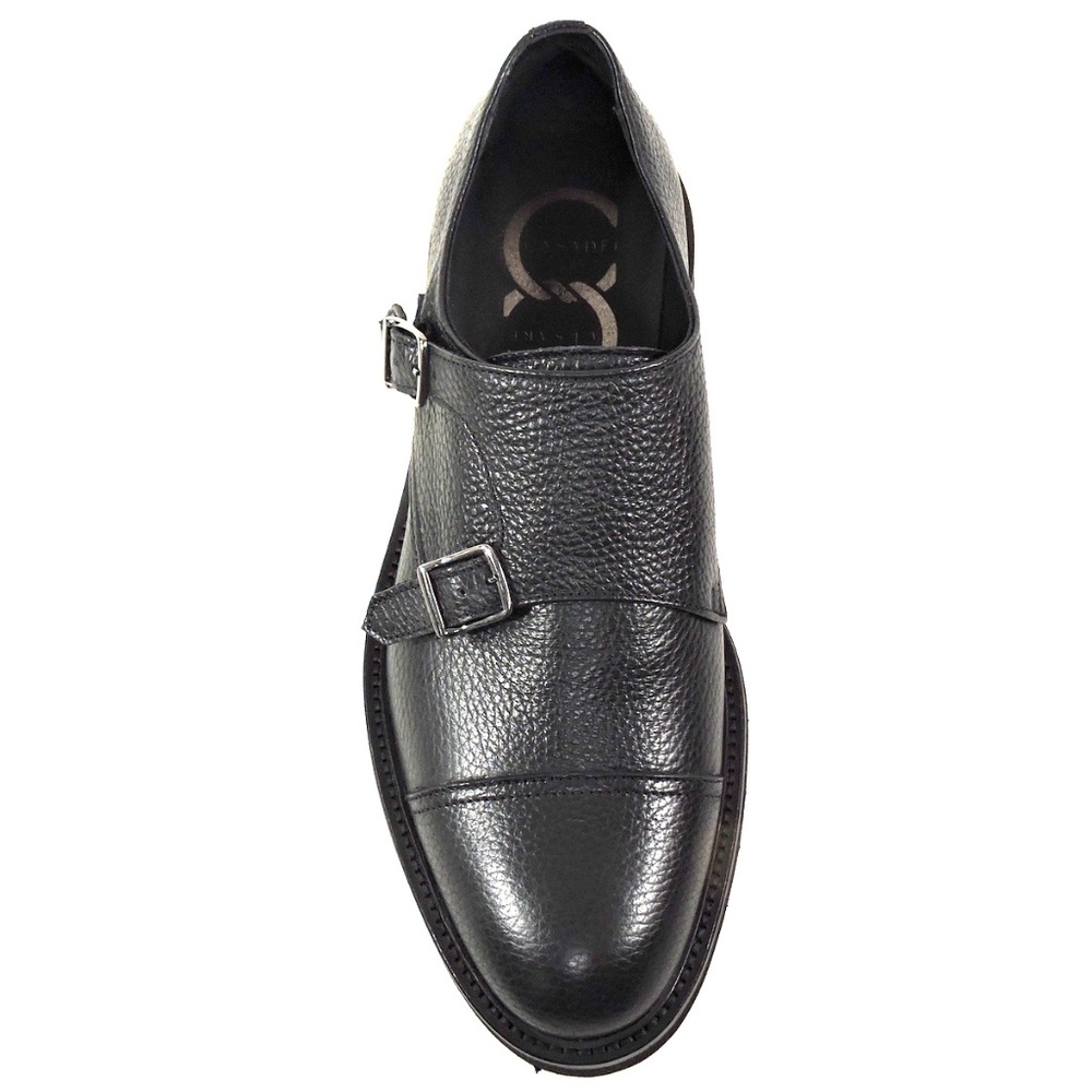 CASADEI 🇮🇹 MEN'S BLACK SOFT LEATHER COMFORT EXTRA LIGHT MONK LOAFERS - Picture 6 of 8